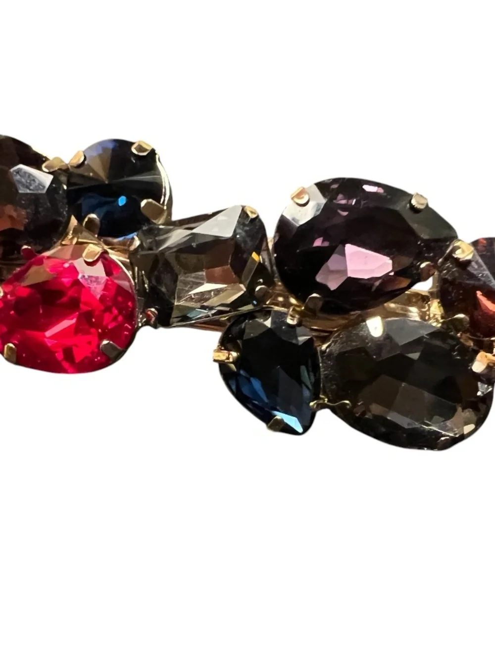Tasha Gold Hair Clip/Barett wCrystal Stones 4